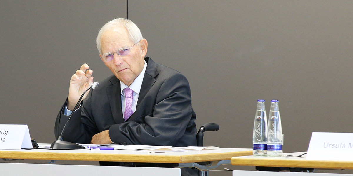Bundestagspräsident Wolfgang Schäuble beim Forum Verfassungspolitik an der Akademie für Politische Bildung in Tutzing.