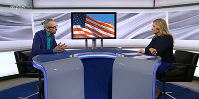 Michael Mayer spricht über Rassismus und Polizeigewalt in den USA mit Birgit Kappel im Studio von alpha-demokratie