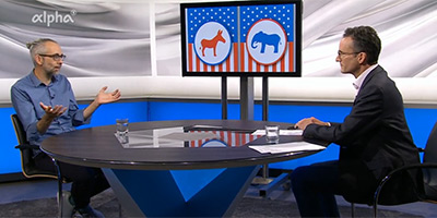 Michael Mayer und Tilman Seiler im Studio von alpha-demokratie